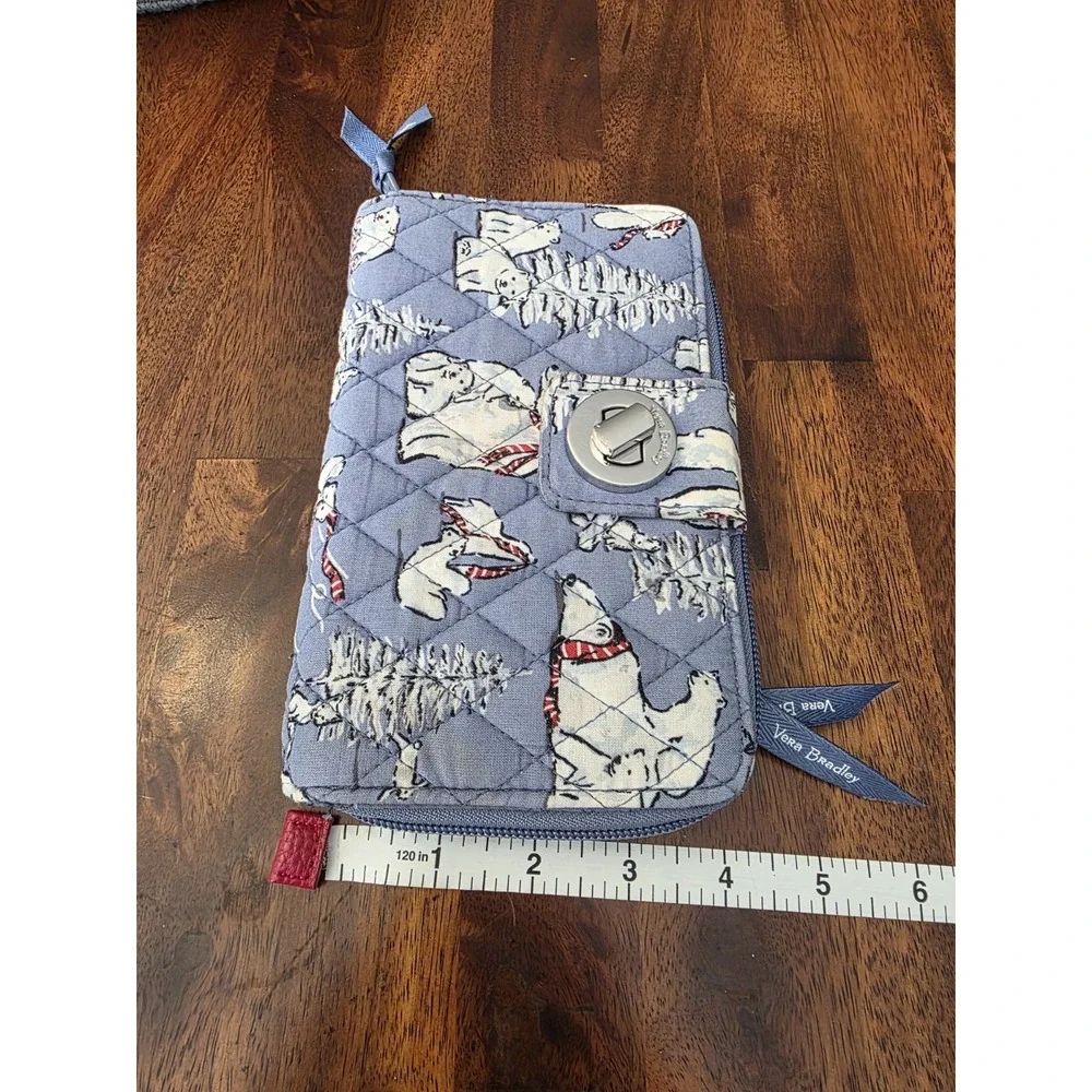 Vera Bradley Women's Passport Wallet Polar Bear Snow Hare Pattern